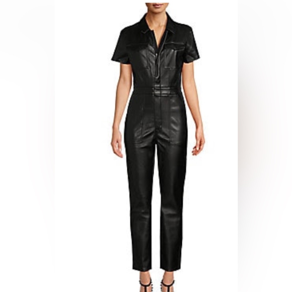 Faux leather jumpsuit